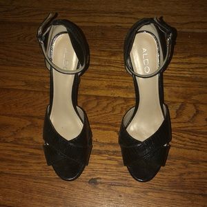 Black high heel sandal